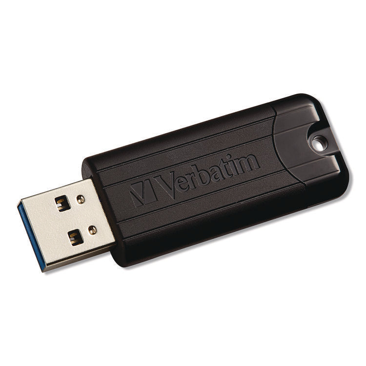 Pinstripe USB 3.2 Flash Drive, 32 GB, Black 10/Pack