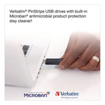 Pinstripe USB 3.2 Flash Drive, 32 GB, Black 10/Pack