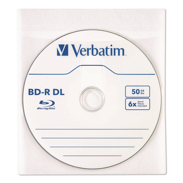 CD/DVD Sleeves, White, 50/Pack