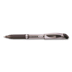 EnerGel Deluxe Gel Pen, Stick, Medium 0.7 mm, Black Ink, Silver/Black Barrel, Dozen