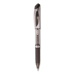 EnerGel Deluxe Gel Pen, Stick, Medium 0.7 mm, Black Ink, Silver/Black Barrel, Dozen