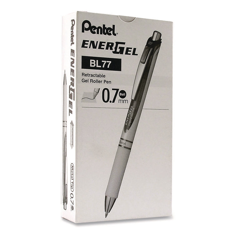 EnerGel RTX Deluxe Gel Pen, Retractable, Medium 0.7 mm, Black Ink, Pearl/Translucent Pink Barrel, Dozen