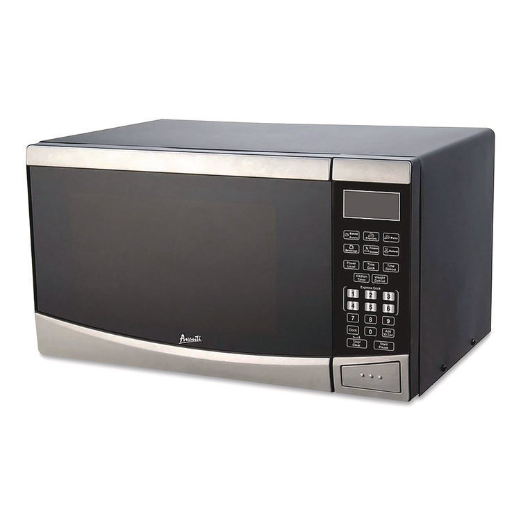 0.9 Cu Ft Stainless Steel Countertop Microwave, Stainless Steel/Black