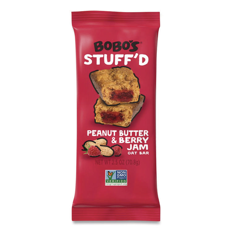 Stuff'd Gluten-Free Peanut Butter and Berry Jam Oat Bar, 2.5 oz Bar, 12/Box