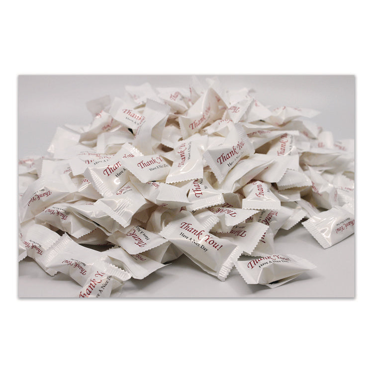 Thank You Have a Nice Day Mints, White Buttermint, Individually Wrapped, 1,000/Carton