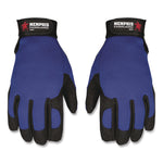 Memphis Gloves Fasguard Clarino Synthetic Leather Palm Multi-Task Gloves, 9" Long, Large, Blue/Black, Pair