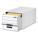 STOR/DRAWER Basic Space-Savings Storage Drawers, Letter Files, 14" x 25.5" x 11.5", White/Blue