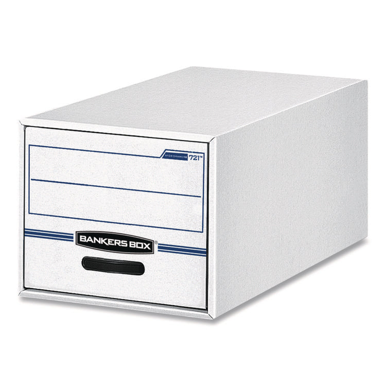 STOR/DRAWER Basic Space-Savings Storage Drawers, Letter Files, 14" x 25.5" x 11.5", White/Blue