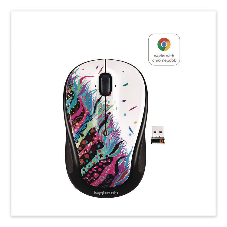 M325 Wireless Mouse, 2.4 GHz Frequency/30 ft Wireless Range, Left/Right Hand Use, Celebrate