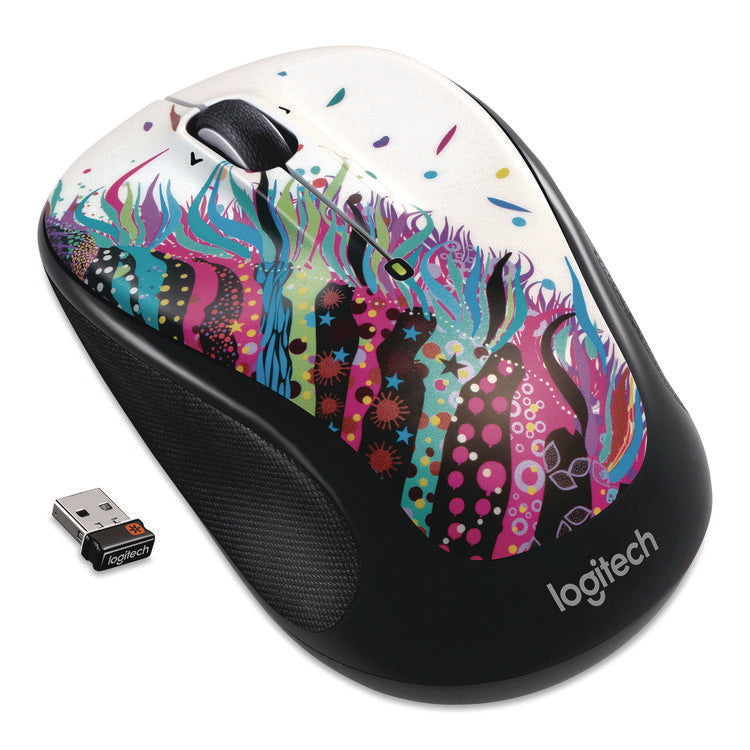 M325 Wireless Mouse, 2.4 GHz Frequency/30 ft Wireless Range, Left/Right Hand Use, Celebrate