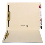 End Tab Fastener Folders, 0.75" Expansion, 2 Fasteners, Letter Size, Manila Exterior, 50/Box