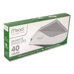 Security Tint Business Envelopes, #10, Monarch Flap, Gummed Closure, 4.13 x 9.5, White, 40/Pack