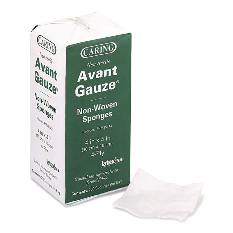 Non-Woven Gauze Sponges, Non-Sterile, 4-Ply, 4 x 4, 200/Box