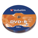 DVD-R Recordable Disc, 4.7 GB, 16x, Wrap, Silver, 10/Pack