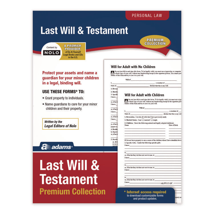 Last Will and Testament Digital Download with Instructions, Inkjet/Laser Printable, 8.5 x 11, Unlimited Number of Forms