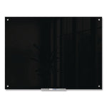 Black Glass Dry Erase Board, 48" x 36" (Actual Size: 47" x 35"), Black Surface