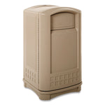 Plaza Indoor/Outdoor Waste Container, 50 gal, Plastic, Beige