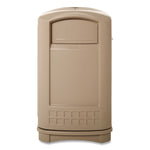 Plaza Indoor/Outdoor Waste Container, 50 gal, Plastic, Beige