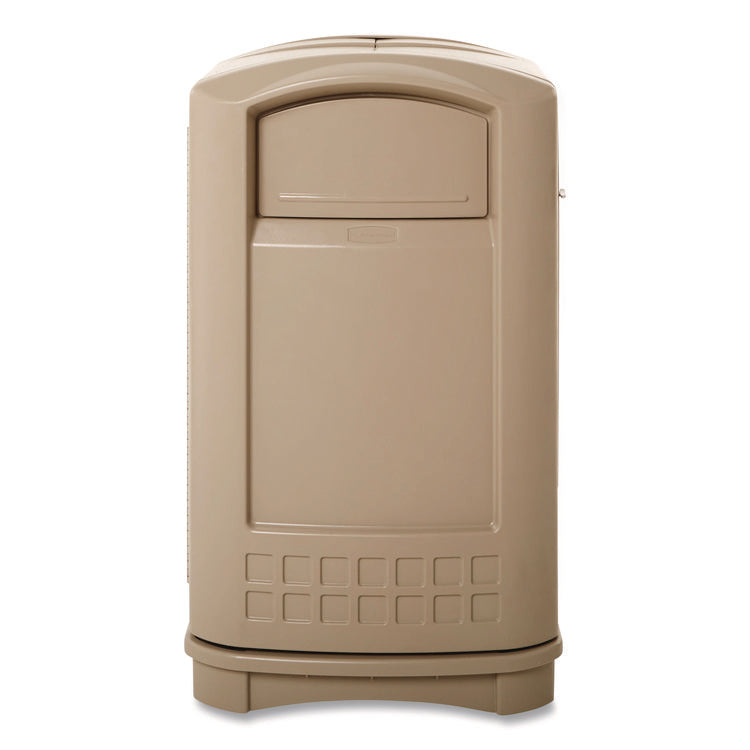 Plaza Indoor/Outdoor Waste Container, 50 gal, Plastic, Beige