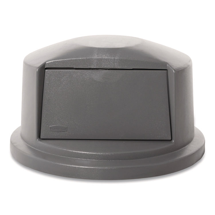 BRUTE Dome Top Swing Door Lid for 32 gal Waste Containers, 22.75" Diameter x 12.25h, Gray