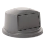 BRUTE Dome Top Swing Door Lid for 32 gal Waste Containers, 22.75" Diameter x 12.25h, Gray