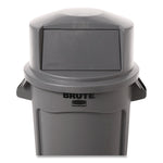 BRUTE Dome Top Swing Door Lid for 32 gal Waste Containers, 22.75" Diameter x 12.25h, Gray