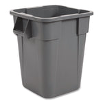 Square Brute Container, 40 gal, Polyethylene, Gray
