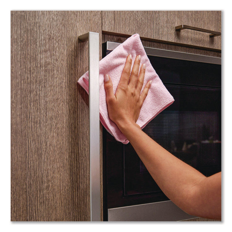 Microfiber Cleaning Cloths, 16 X 16, Pink, 24/pack