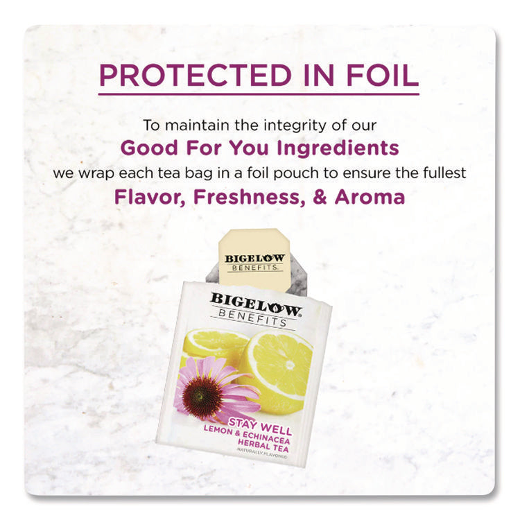 Benefits Lemon And Echinacea Herbal Tea Bags, 0.6 Oz Tea Bag, 18/box