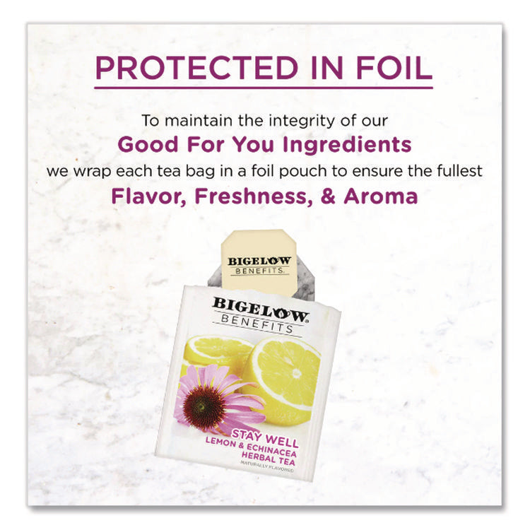 Benefits Wellness Tea Bags, Assorted Flavors, 64/Box