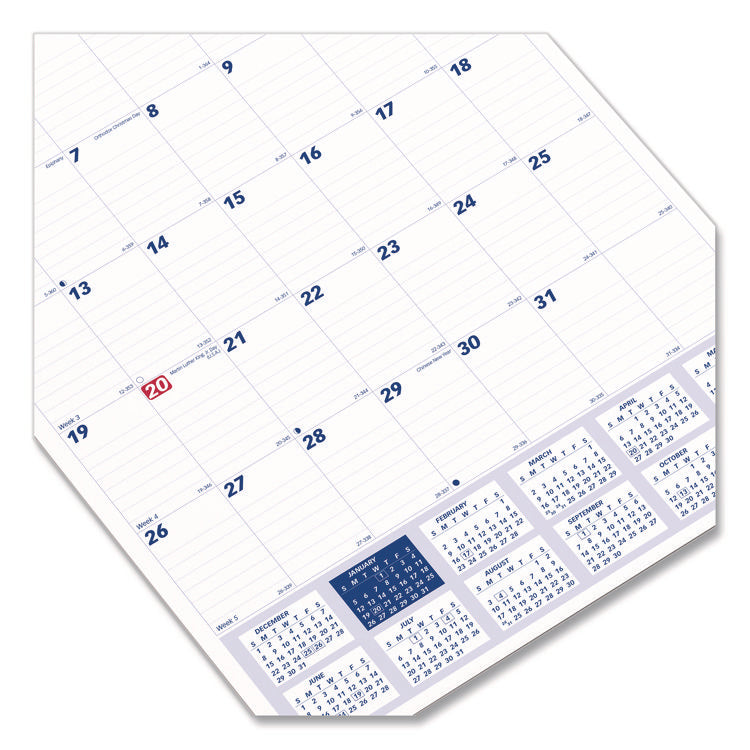 Twin-Wirebound Wall Calendar, One Month per Page, 12 x 17, White Sheets, 12-Month (Jan to Dec): 2025