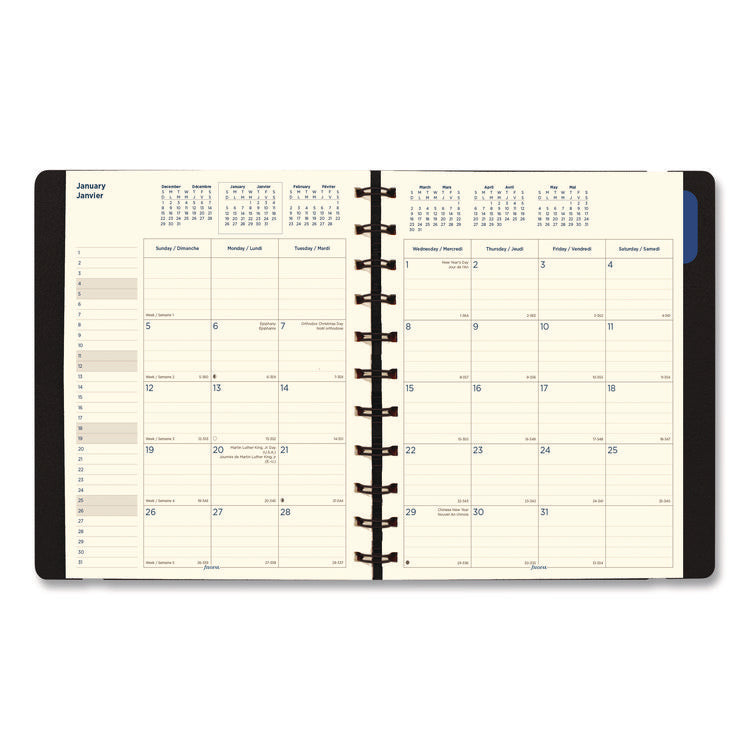 Soft Touch 17-Month Planner, 10.88 x 8.5, Black Cover, 17-Month: Aug 2024 to Dec 2025