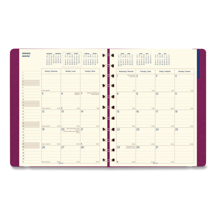 Soft Touch 17-Month Planner, 10.88 x 8.5, Fuchsia Cover, 17-Month: Aug 2024 to Dec 2025