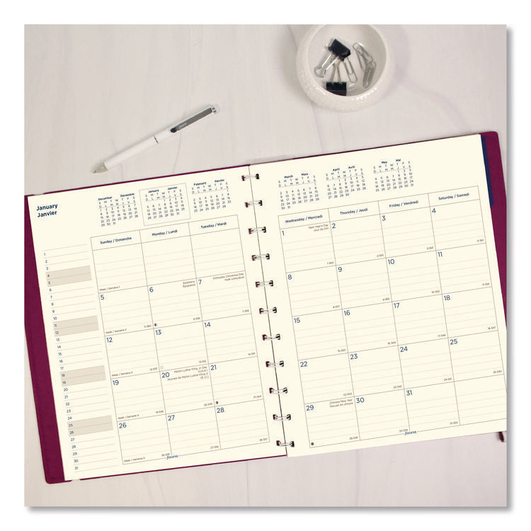 Soft Touch 17-Month Planner, 10.88 x 8.5, Fuchsia Cover, 17-Month: Aug 2024 to Dec 2025
