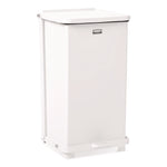 Defenders Heavy-Duty Steel Step Can, 6.5 gal, Steel, White