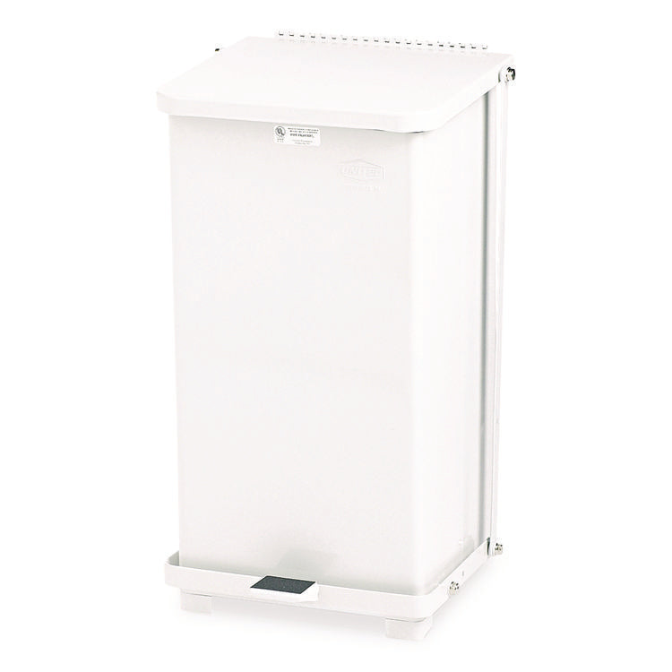 Defenders Heavy-Duty Steel Step Can, 6.5 gal, Steel, White