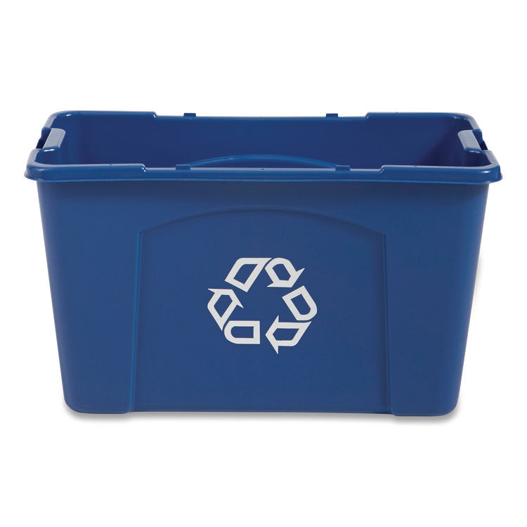 Stacking Recycle Bin, 18 gal, Polyethylene, Blue