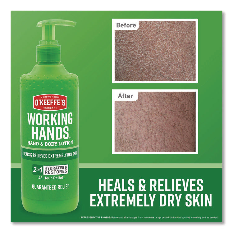 Working Hands Hand and Body Lotion, 12 oz Pump Bottle, Unscented