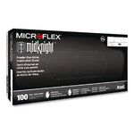 MICROFLEX MidKnight Powder-Free Nitrile Gloves, XX-Large, 4.7 mil (Palm), 5.9 mil (Fingers), 9.6" Long, Black, 100/Box
