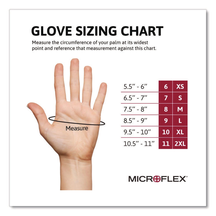 MICROFLEX MidKnight Powder-Free Nitrile Gloves, XX-Large, 4.7 mil (Palm), 5.9 mil (Fingers), 9.6" Long, Black, 100/Box