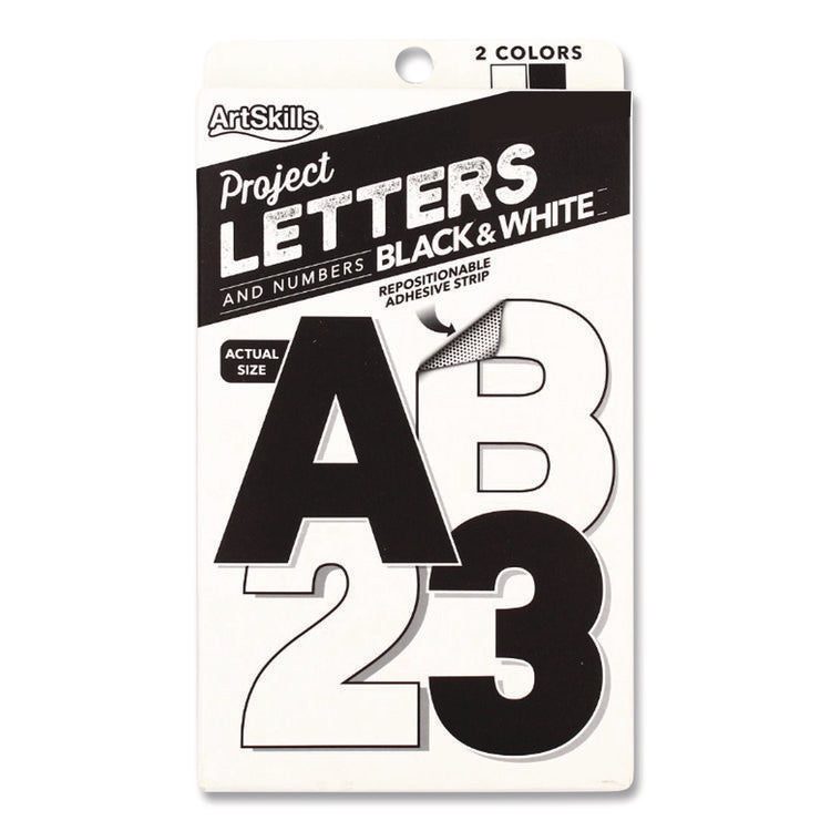 Black and White Poster Letters and Numbers, 10" Tall, Assorted Character Colors, 310/Pack