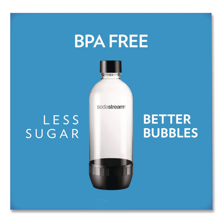 Carbonating Bottle Twin Pack, Plastic, 33 Oz, Clear/black