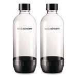 Carbonating Bottle Twin Pack, Plastic, 33 Oz, Clear/black