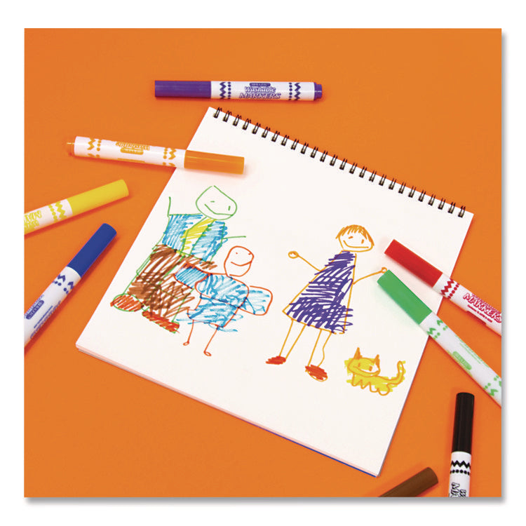 Products Broad Line Jumbo Washable Markers, Broad Bullet Tip, 8 Assorted Colors, 24/Set