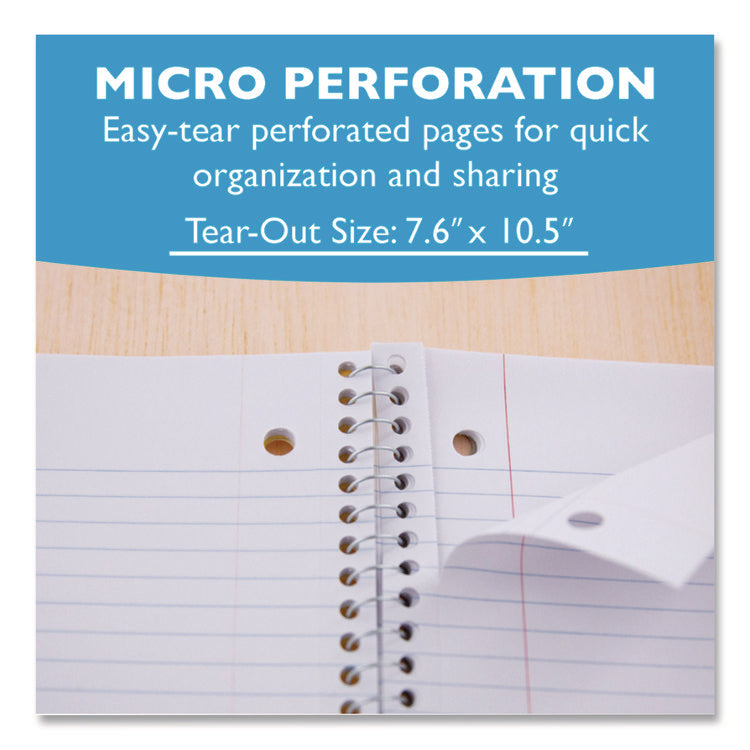 Spiral Notebooks, 3-Subject, Medium/College Rule, Randomly Assorted Cover Color, (120) 10.5 x 8 Sheets