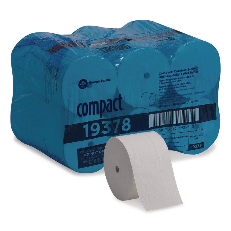 Coreless Bath Tissue, Septic Safe, 2-Ply, White, 1,500 Sheets/Roll, 18 Rolls/Carton