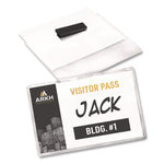 Magnetic Style Name Badge Kit, Horizontal, 4" X 3", White, 48/pack