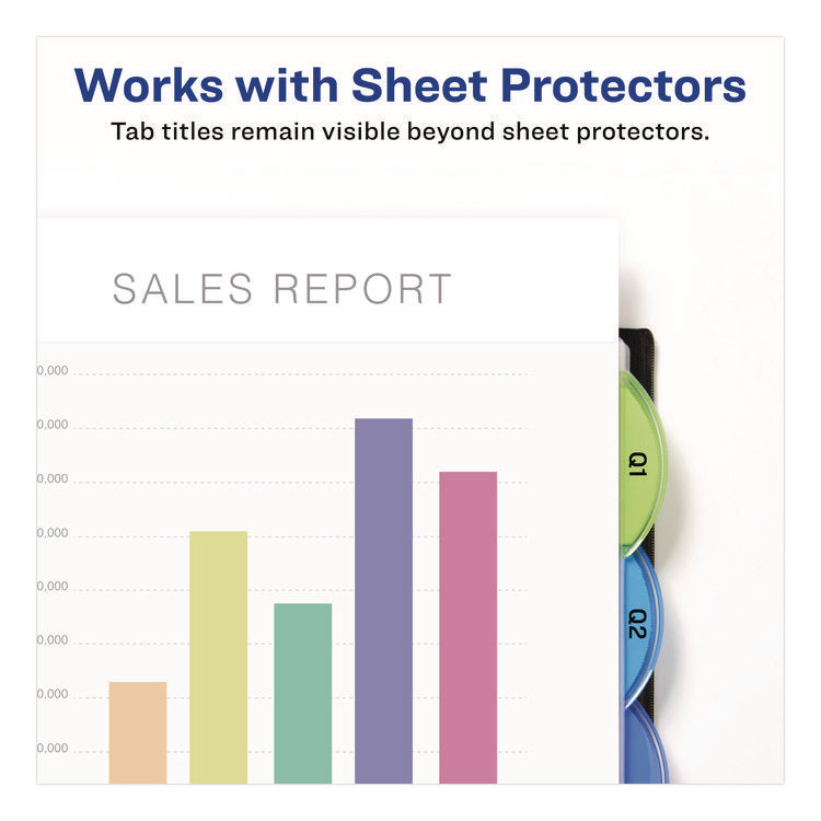 Insertable Style Edge Tab Plastic 1-Pocket Dividers, 5-Tab, 11.25 x 9.25, Translucent, 1 Set