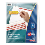Print and Apply Index Maker Clear Label Dividers, Copiers, 8-Tab, 11 x 8.5, White, 5 Sets
