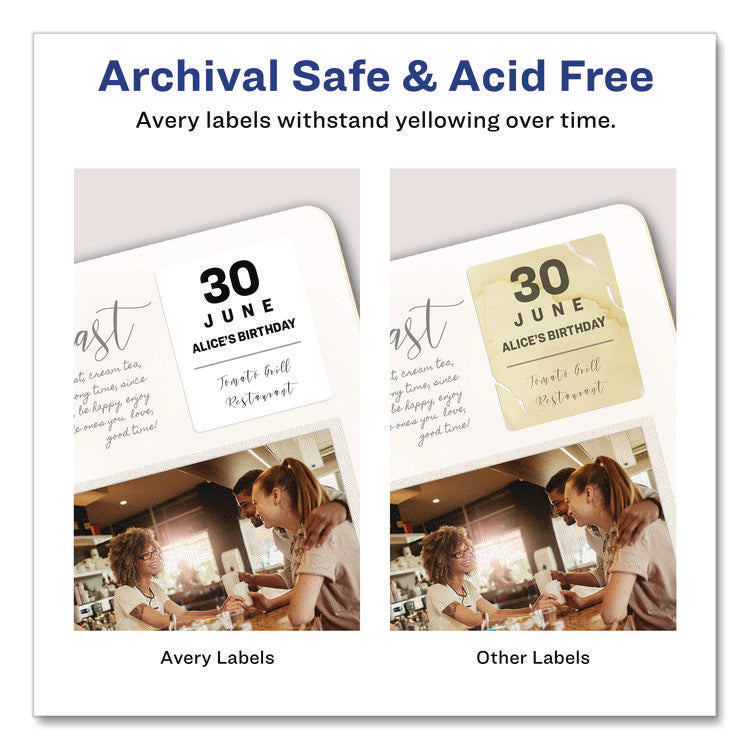 Permanent Id Labels W/ Sure Feed Technology, Inkjet/laser Printers, 1.25 X 1.75, White, 32/sheet, 15 Sheets/pack